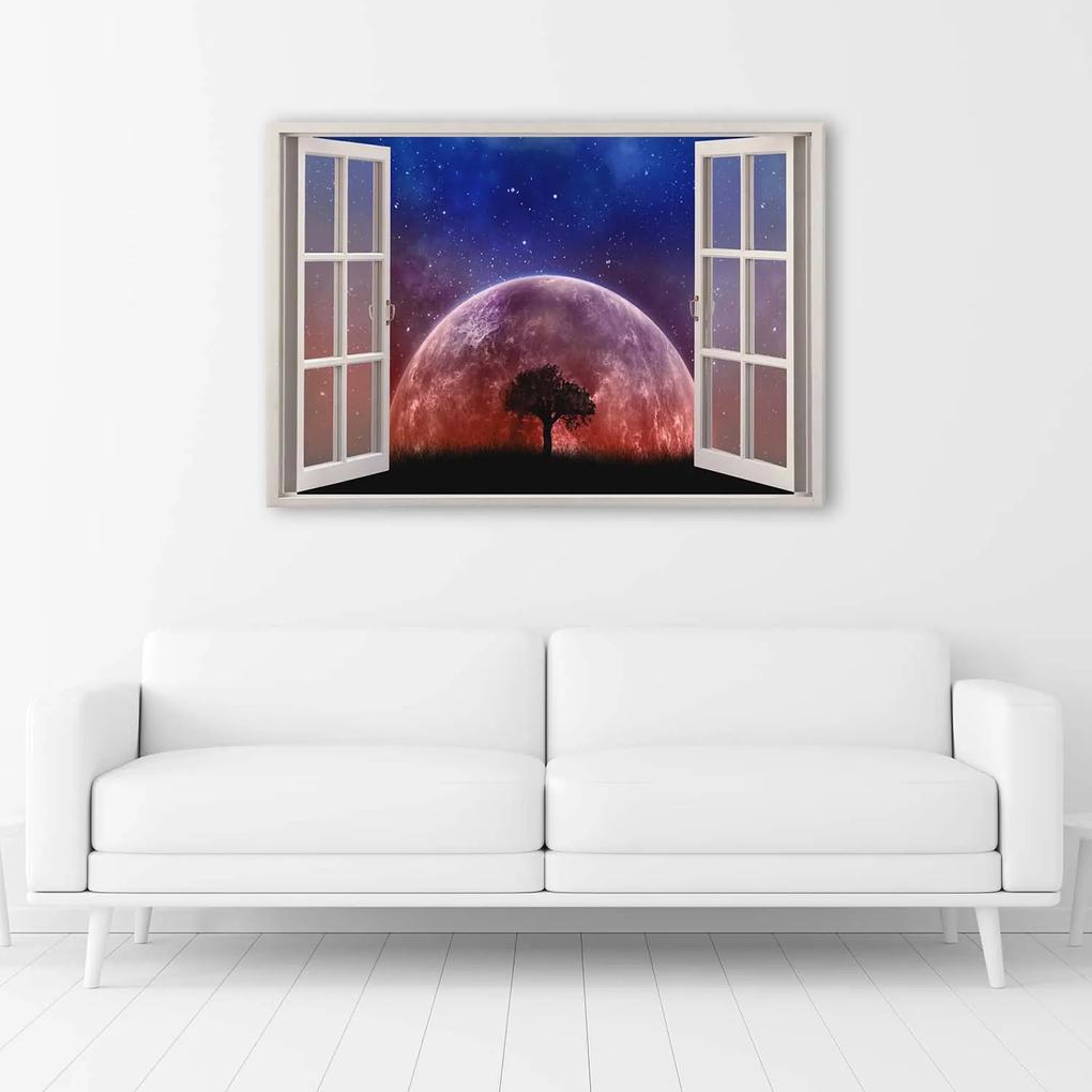 Gario Obraz na plátne Okno - mesiac Rozmery: 60 x 40 cm