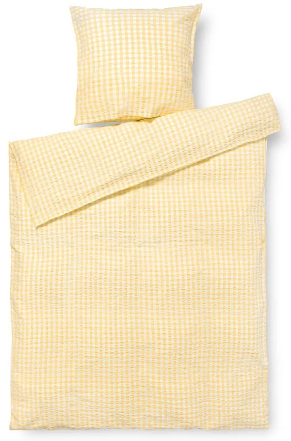 Žlto-biele krepové obliečky na jednolôžko 140x200 cm Bæk&amp;Bølge – JUNA