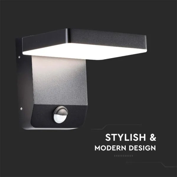 LED Vonkajšie nástenné svietidlo so senzorom LED/17W/230V 3000K čierna