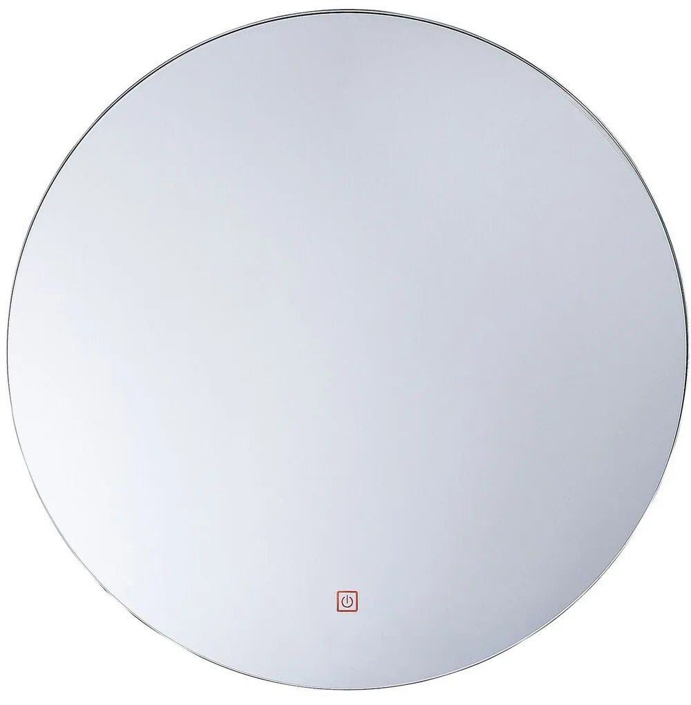 Nástenné okrúhle zrkadlo s LED osvetlením ø 60 cm strieborné CALLAC Beliani