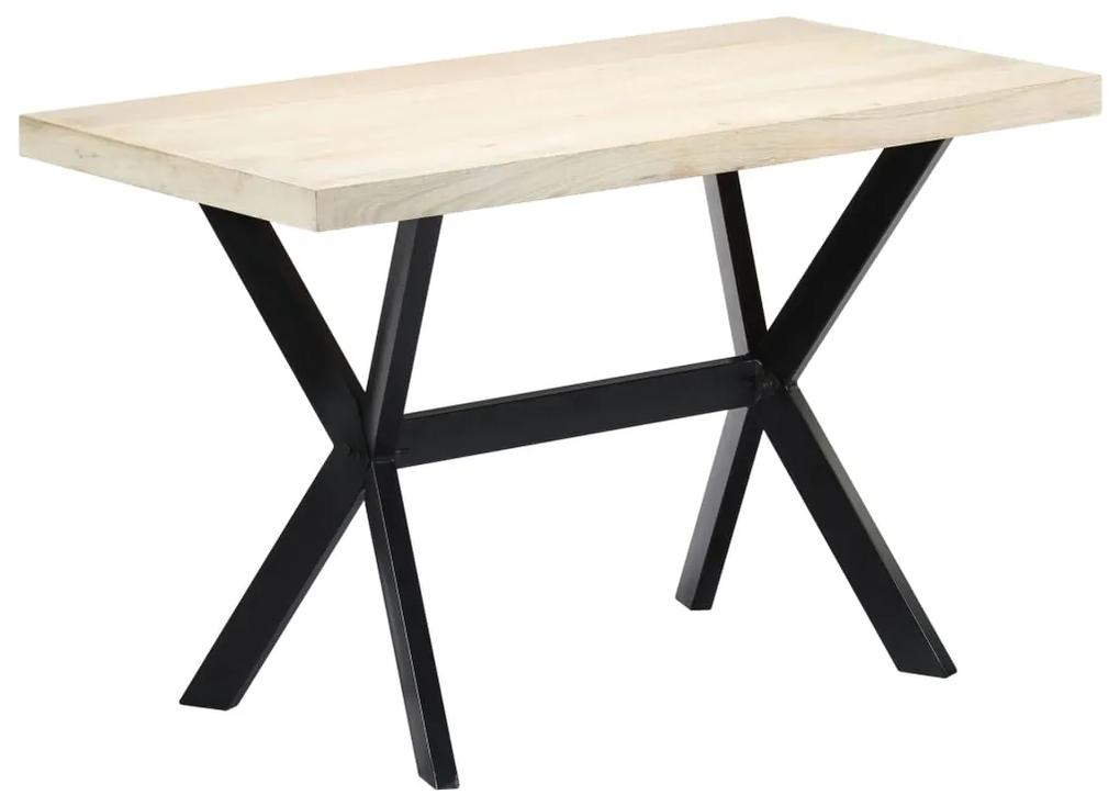 vidaXL Jedálenský stôl biely 120x60x75 cm masívne mangovníkové drevo