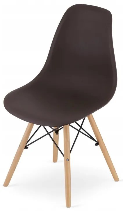 Jedálenská zostava TODI 80cm okrúhly stolový set biely + 4 stoličky OSAKA hnedé