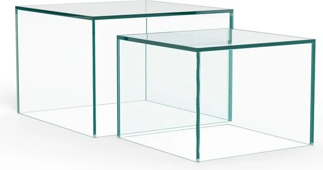 Sklenené konferenčné stolíky v súprave 2 ks 50x50 cm Dice – Actona