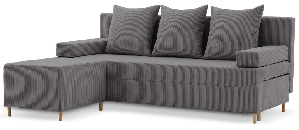 Rozkladacia pohovka s podnožkou FIREZE - poso Tmavosivá