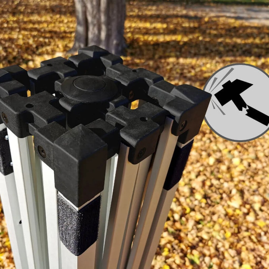 BRIMO Záhradný Altánok Skladací 3x3 m | Prémiová UV/PVC Ochrana | Pevná Konštrukcia BRIMO | Rýchle Skladanie Bez Náradia - bez stien - Oranžová 35