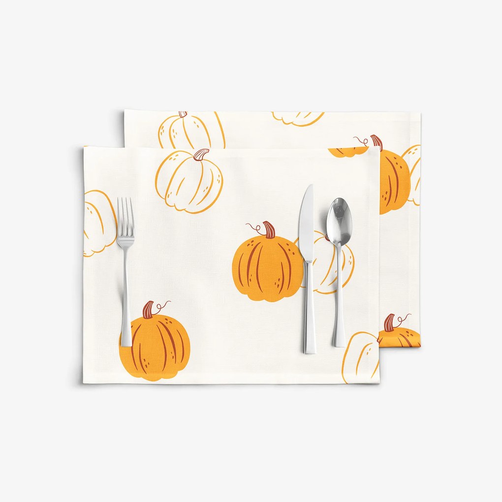 Goldea prestieranie na stôl 100% bavlnené plátno - jesenné tekvice - sada 2ks 30 x 40 cm