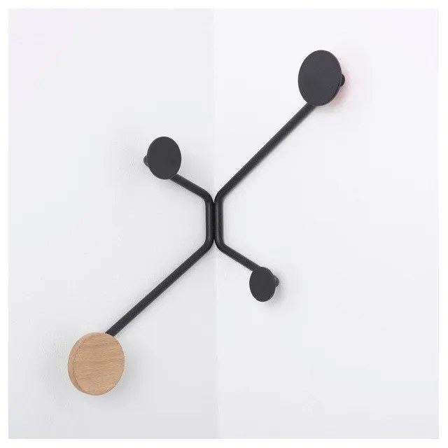 Čierny rohový nástenný vešiak Gazzda Hook