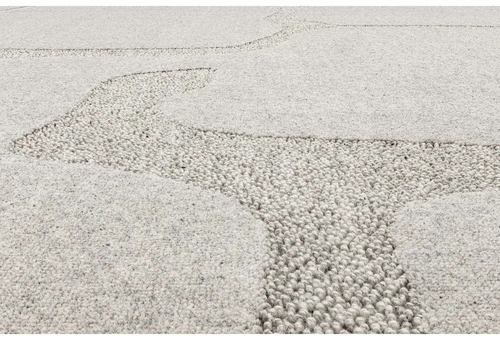 Svetlosivý vlnený koberec 133x190 cm Morphic Organica – Agnella