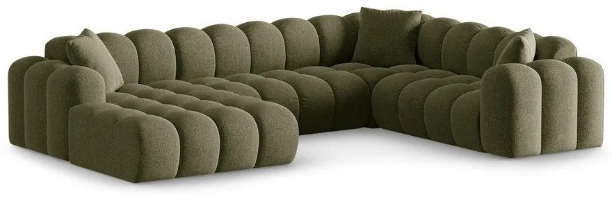 Zelená ženilková rohová pohovka (pravý roh/do tvaru "U") Treno – Cosmopolitan Design
