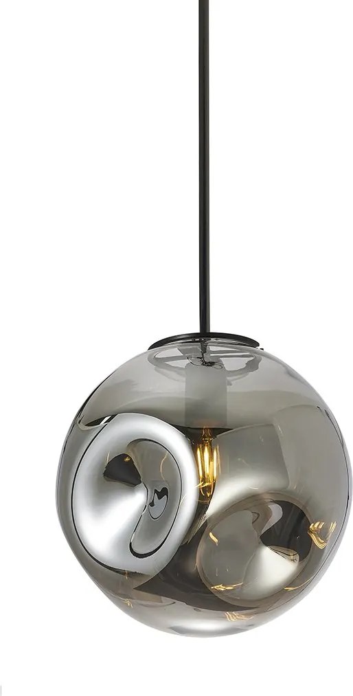 Sada 2 ks: Závesná sklenená lampa Blown Gunmetal 30 cm