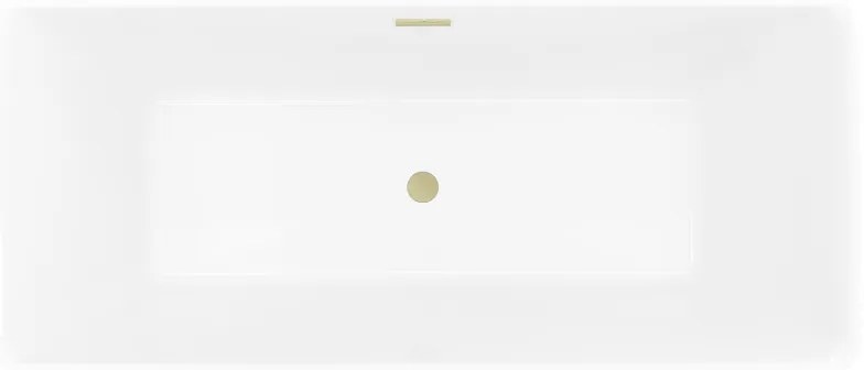 Mexen Nila, voľne stojaca ryhovaná vaňa 170 × 75 cm, biela lesklá, zlatý matný prepad, 52841708000-55