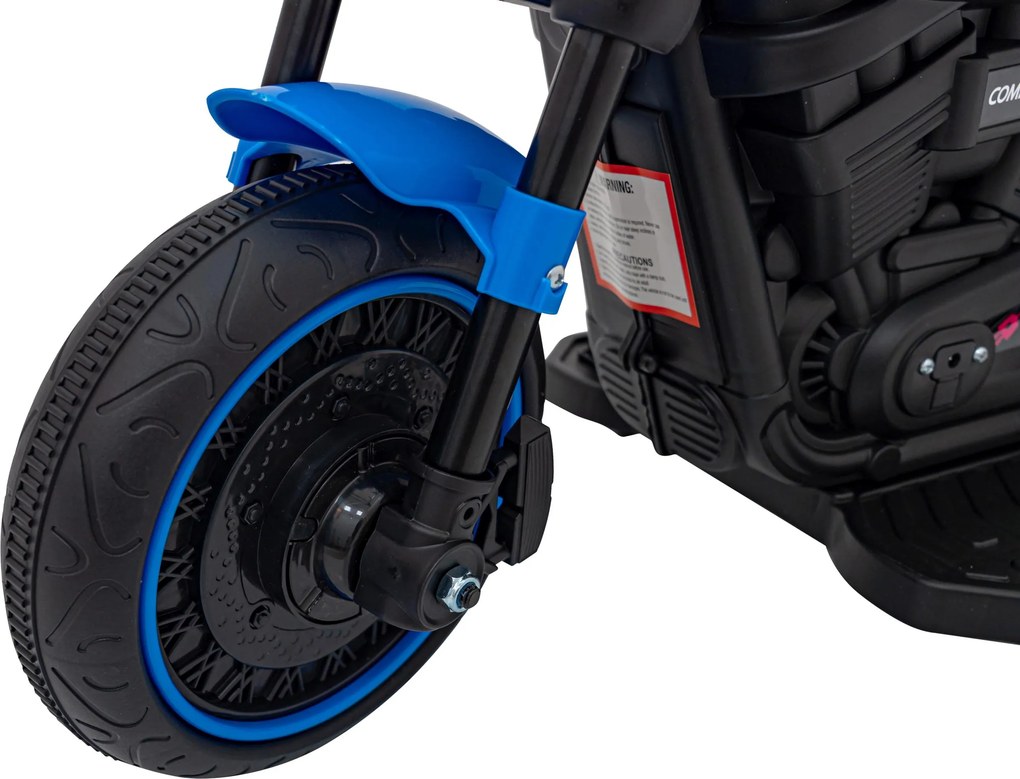 Ramiz Elektrická motorka Chopper FASTER na batérie pre deti modrá + FM rádio + audio panel + LED