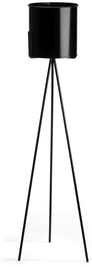 KOVOVÝ KVETINÁČ SO STOJANOM TRIPOD 110X25 CM ČIERNA