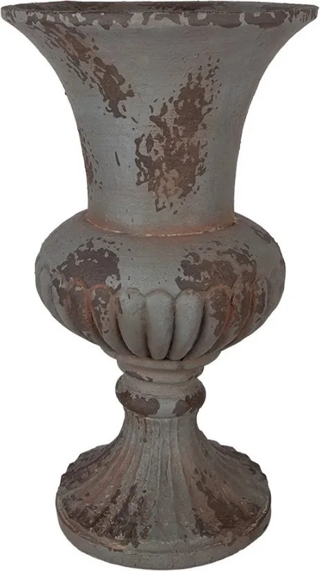 Šedý antik kvetináč v barokovom štýle Baroque - Ø 30*52 cm