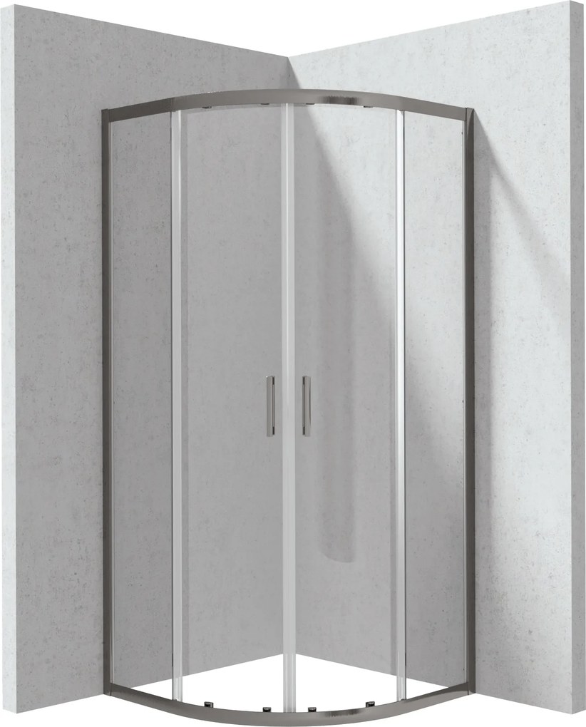 Deante Štvrťkruhový sprchovací kút Funkia 90x90 cm - KYP D099P, titán - bez vaničky