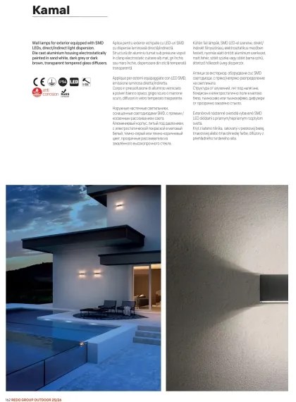 Redo 90375 - LED vonkajšie nástenné svietidlo KAMAL LED/6W/230V 3000K IP54 biela