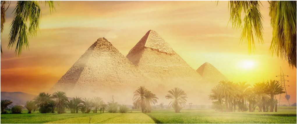 Obraz - Pyramídy (120x50 cm)