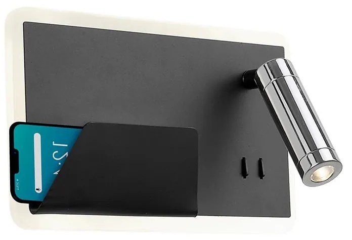 Klausen 141001 - LED Nástenné svietidlo BOARD LED/7,8W/230V + LED/3W čierna/chróm