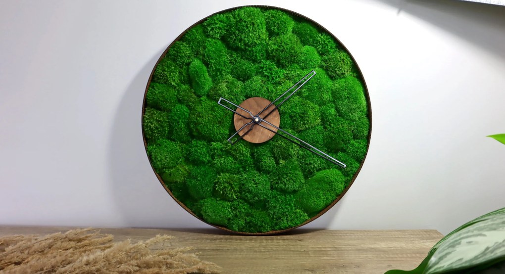 Machové hodiny, hnedý rám Veľkosť: 60 cm