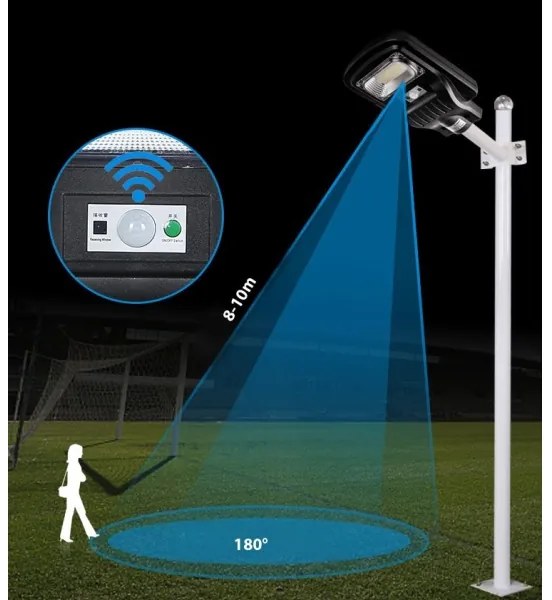LED Solárna pouličná lampa so senzorom LED/60W/6V 6500K IP65 + diaľkové ovládanie