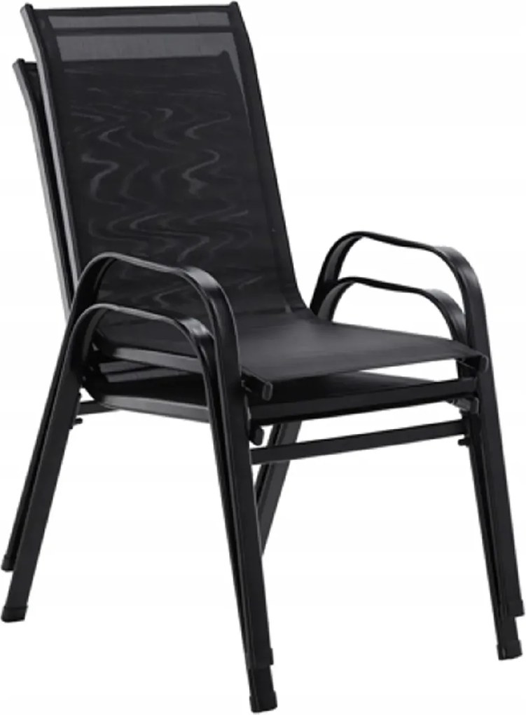 TRENDIE Záhradné stoličky sada 2ks čierne