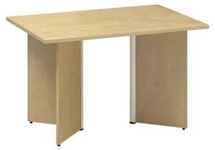 Konferenčný stôl Alfa 490 so sivým podnožím, 120 x 80 x 73,5 cm, dezén divoká hruška