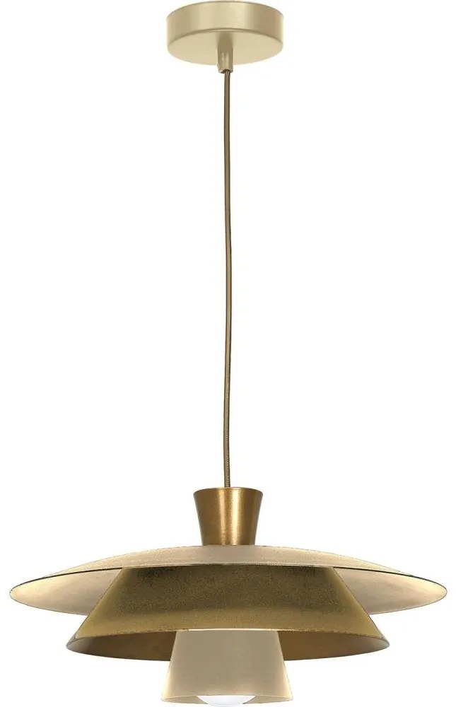 Luster na lanku PLATO 1xE27/15W/230V béžová/zlatá