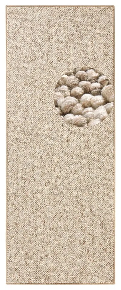 Svetlohnedý behúň 80x300 cm Wolly – BT Carpet
