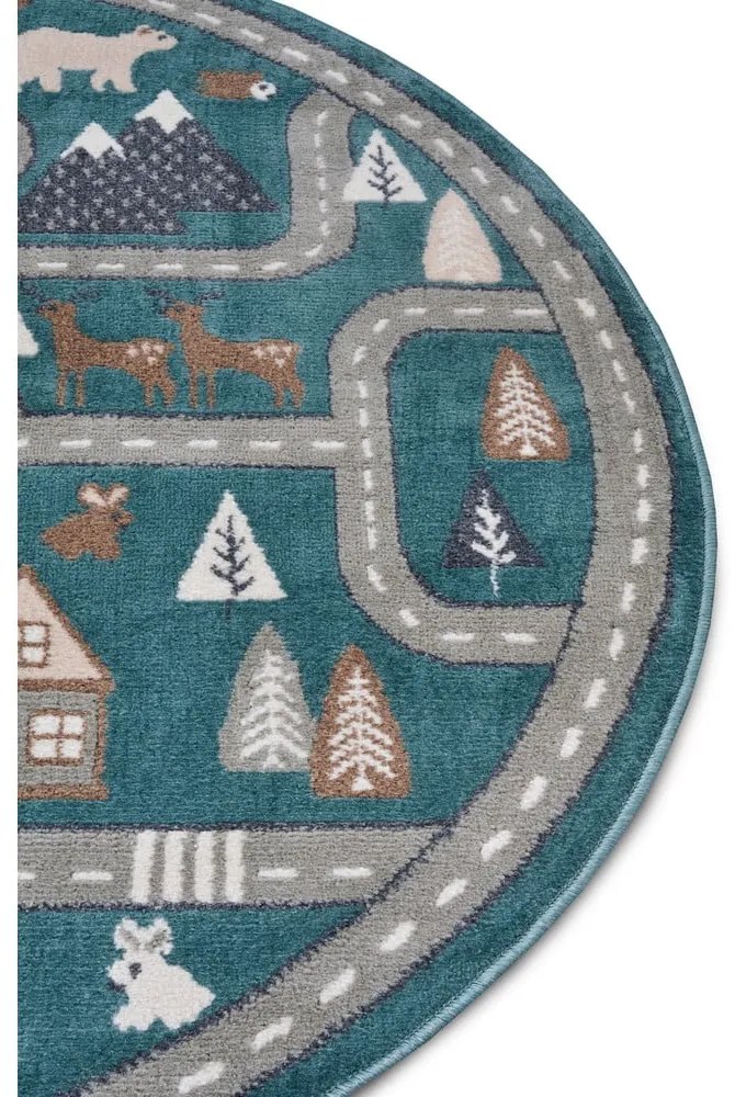 Detský koberec v petrolejovomodrej farbe ø 140 cm Streets – Hanse Home