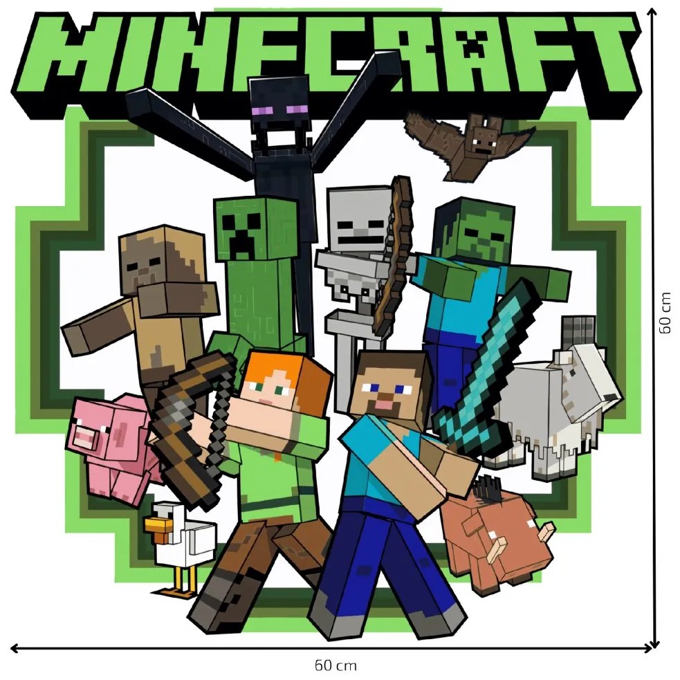 Textilná nálepka na stenu "Minecraft 2"