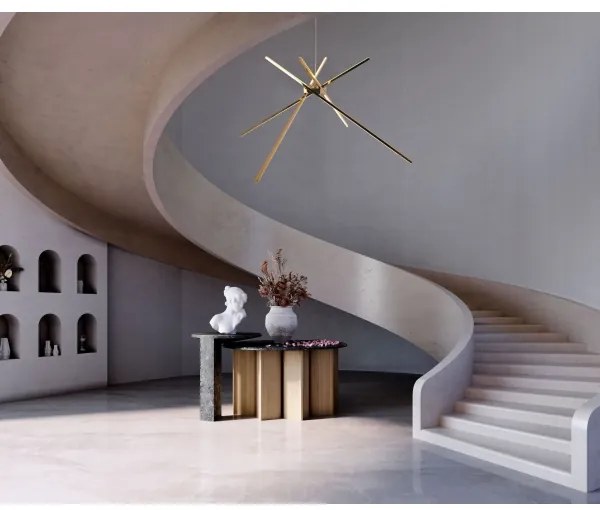 MAXLIGHT P0457 - LED Luster na lanku SPIDER LED/33W/230V zlatá