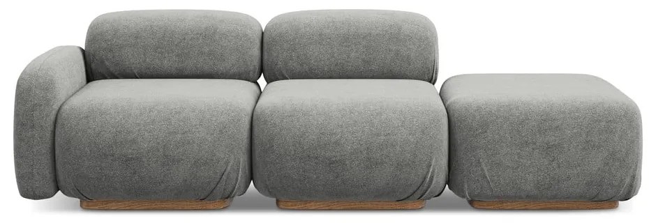 Sivá leňoška z textílie buklé (pravý roh) Ailani – Makamii