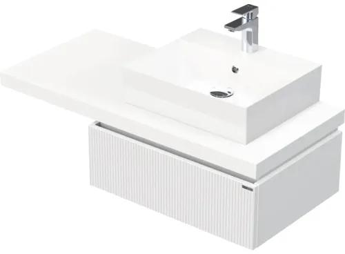Skrinka do kúpeľne s umývadlom Intedoor DESK 3D biela matná 110,5 x 44,4 x 50,2 cm DE 54 3D 110 P STORM 1Z A8916