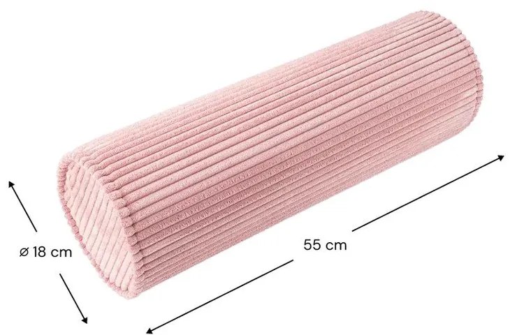 Ružový menčestrový detský pohovkový vankúš Roll – Wigiwama