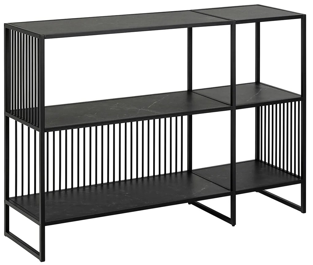 Knihovna Strington 120 cm mramorově černá