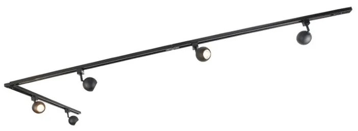 Inteligentný koľajnicový systém čierny 5-svetiel 1-fázový - Iconic Gissi