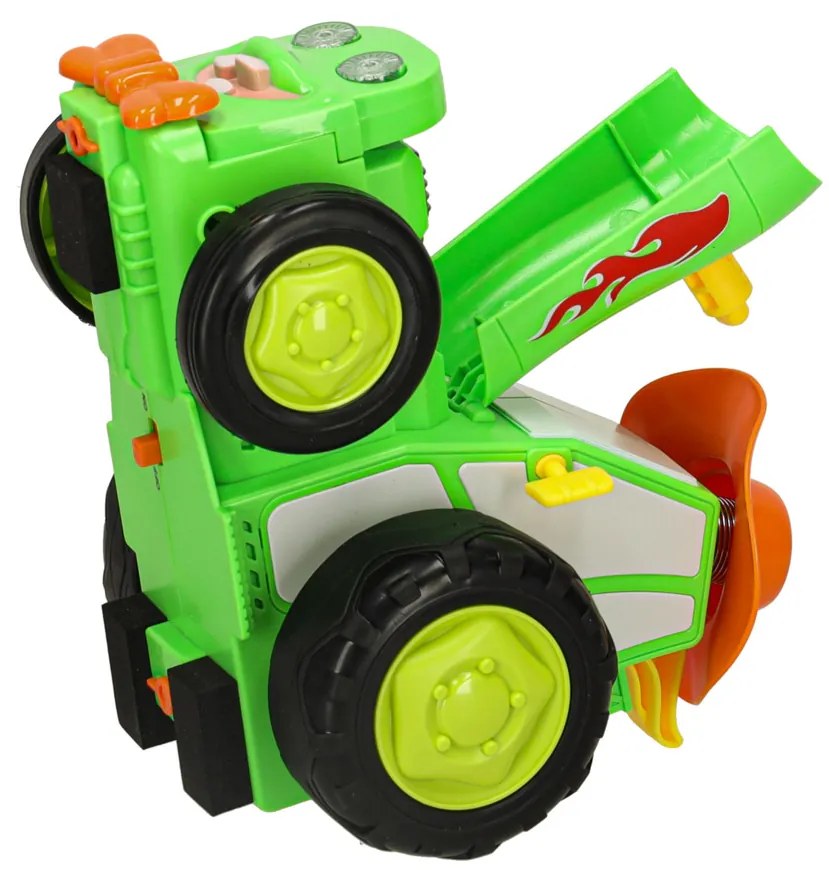 KIK RC skákajúci a tancujúci traktor s prívesom, diaľkovo ovládaný, zelený