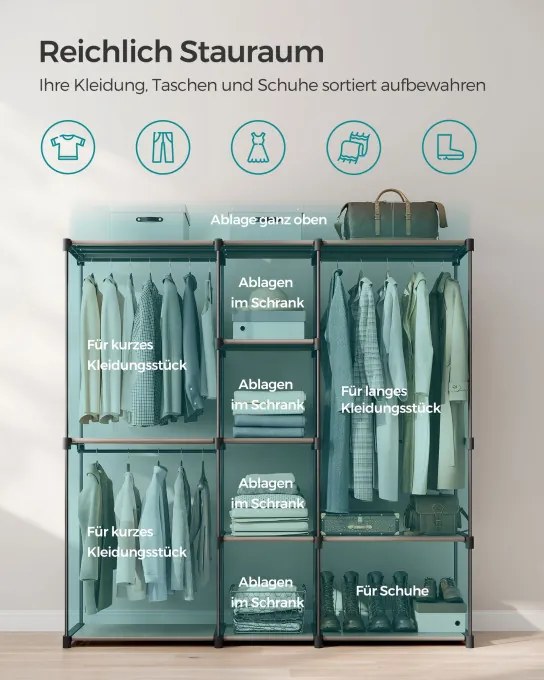 Otvorená šatníková skriňa RYG037R02