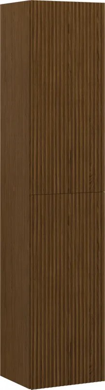 Mexen Rivel, vysoká skrinka 35x30x160 cm, 2 dvierka, drážkovaný, orech, 91A21-03016-2-BF86