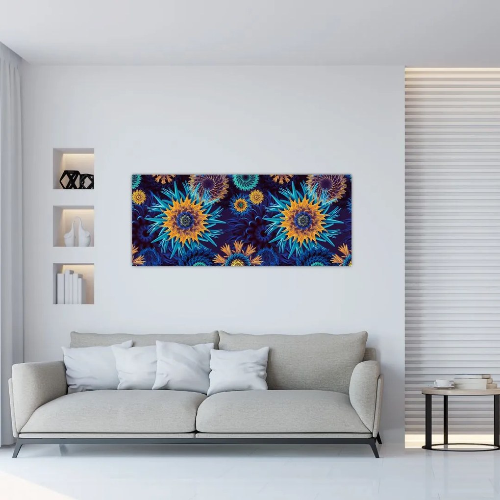 Obraz - 3D kvety (120x50 cm)