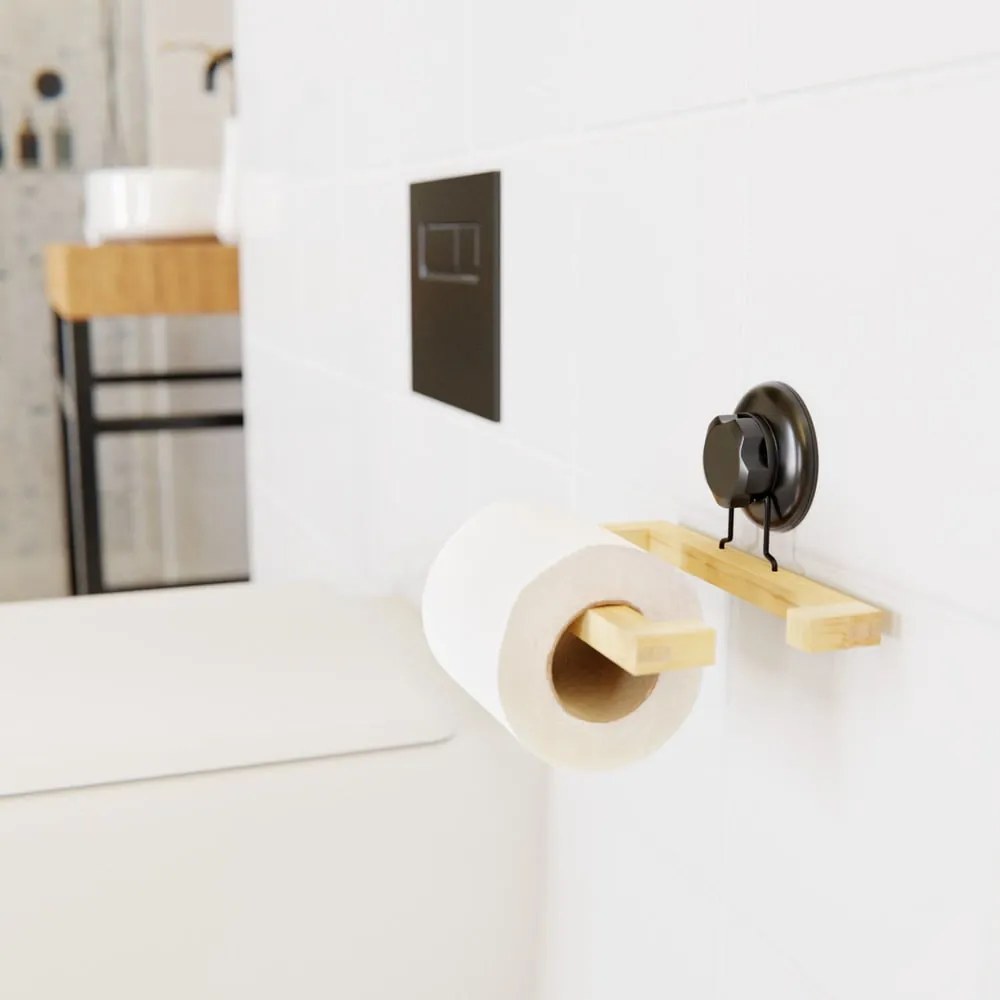 Bambusový samodržiaci držiak na toaletný papier Compactor Bestlock SPA