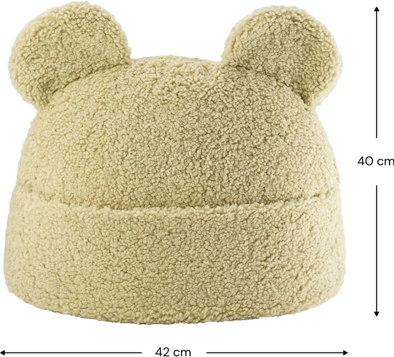 Zelený detský pohovkový vankúš z textílie buklé Teddy Pouch – Wigiwama