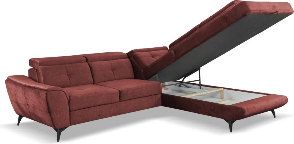 Rohová sedacia súprava Sergio, tehlová látka, pravý roh