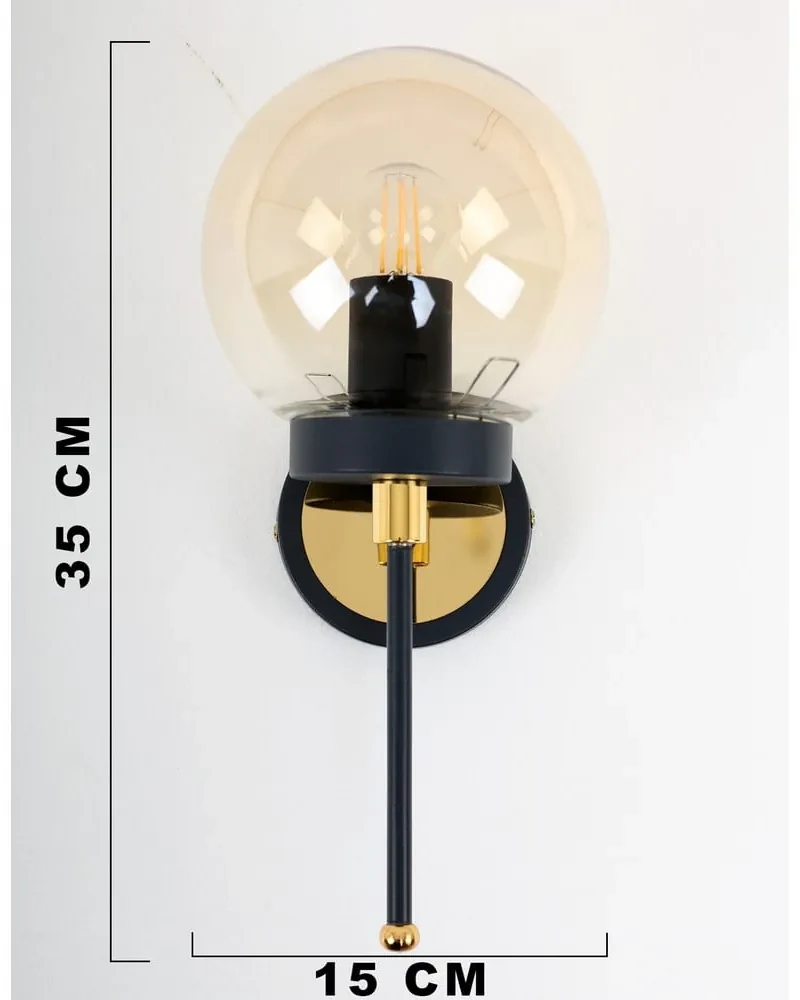 Čierne/v zlatej farbe nástenné svietidlo ø 15 cm Tokyo – Squid Lighting