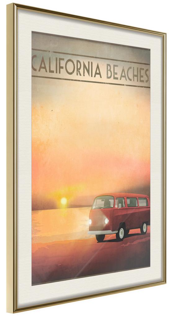Artgeist Plagát - California Beaches [Poster] Veľkosť: 20x30, Verzia: Zlatý rám