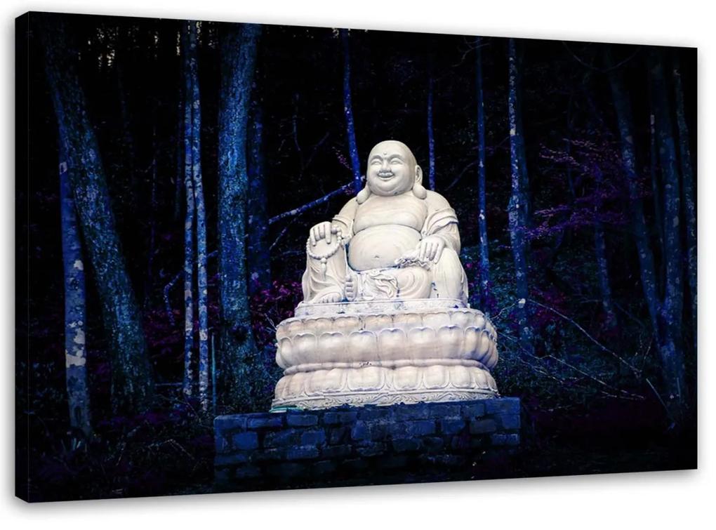 Obraz na plátně Bílý Buddha do obývacího pokoje - 90x60 cm