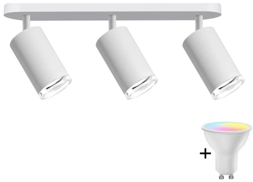 Polux LED RGBW stmievateľné kúpeľňové bodové svietidlo TURYN 3xGU10/6,5W/230V IP44 biela SA1910+3xAI0414
