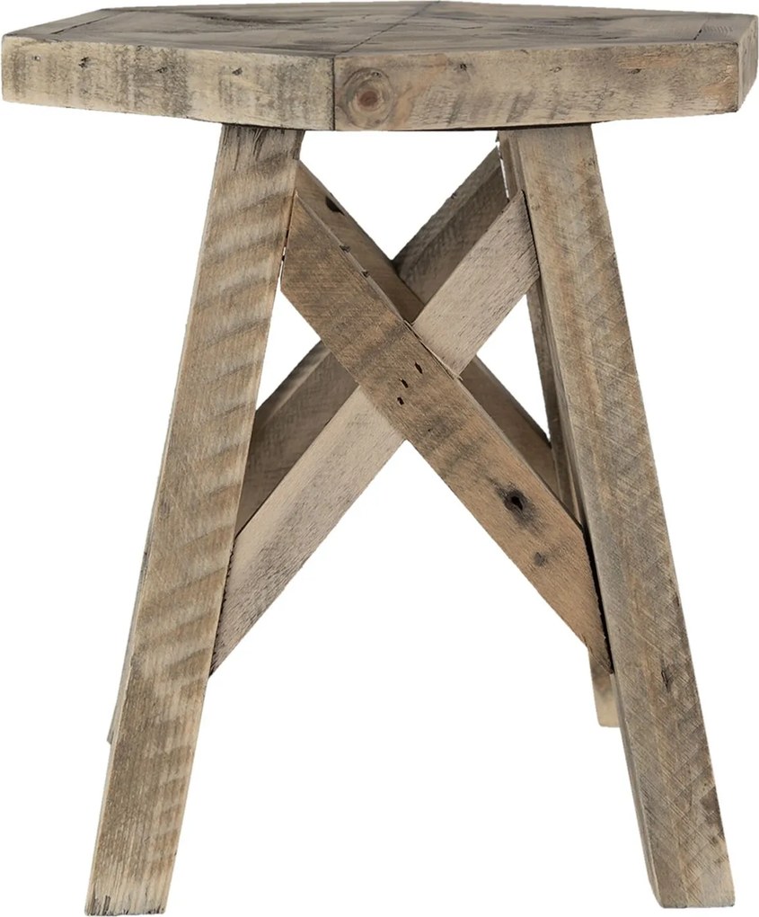 Drevený dekoračný antik stôl na kvetinu - 22*22*25 cm