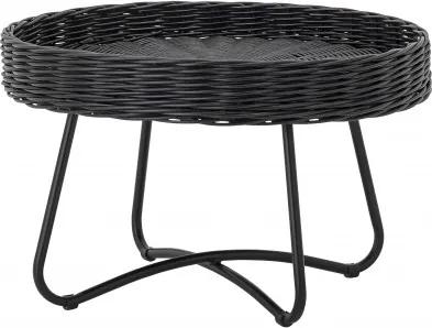 Ratanový odkládací stolek HATTIE Ø60 x 40 cm, černý Bloomingville 82047292