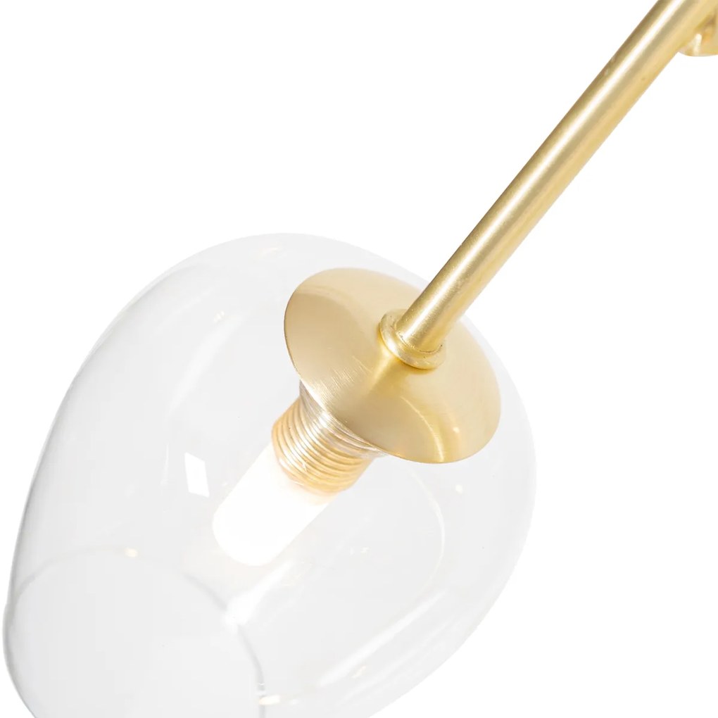 Klasická stojaca lampa zlatá so sklom 5-svetlo - Elien